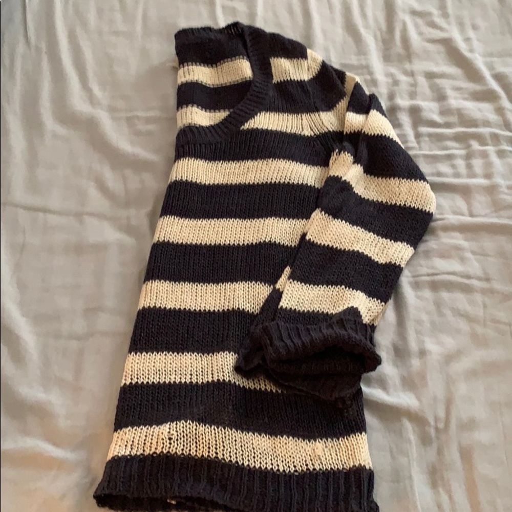 J crew linen stripe sweater size small